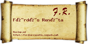 Fördős Renáta névjegykártya